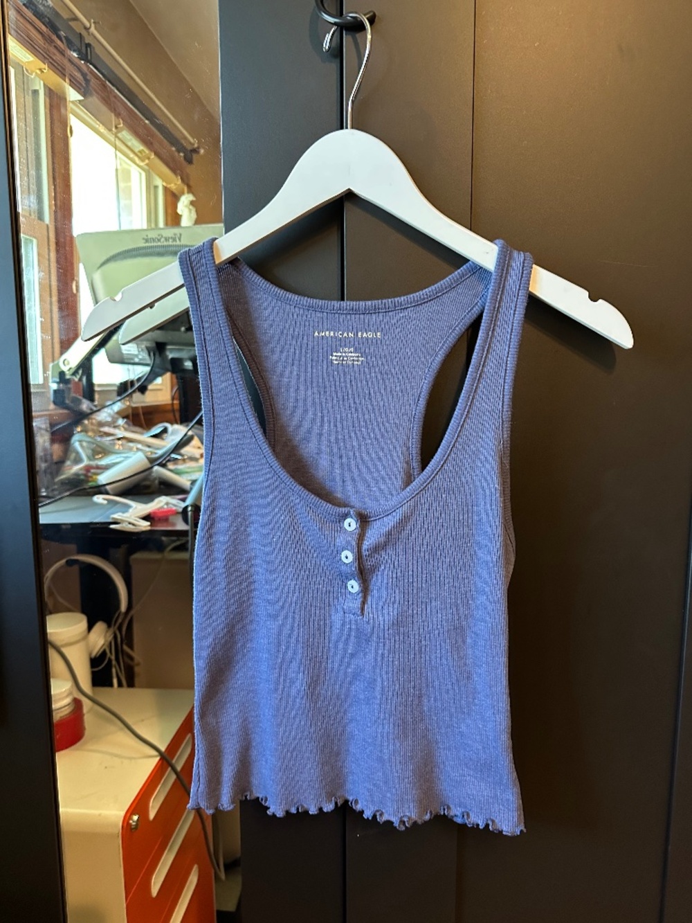 American Eagle Outfitters Ribbed Purple Tank Top